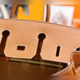 Сумка Hermes Birkin, золотисто-коричневая, полностью сшита вручну