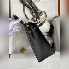 Сумка Hermès Kelly из кожи Epsom с прошитыми восковыми швами, чер