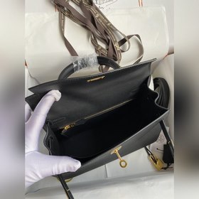 Сумка Hermès Kelly из кожи Epsom с прошитыми восковыми швами, чер