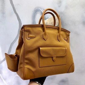 Сумка Hermes Birkin &nbsp;cargo серого цвета серебряной засте
