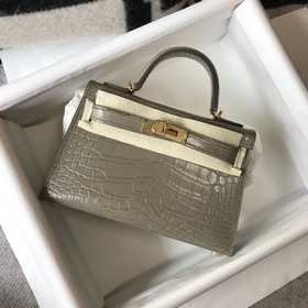 Hermès Имитация крокодила Кожаная сумка Импортная кожа с тиснение