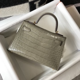Hermès Имитация крокодила Кожаная сумка Импортная кожа с тиснение