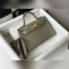 Hermès Имитация крокодила Кожаная сумка Импортная кожа с тиснение