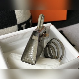Hermès Имитация крокодила Кожаная сумка Импортная кожа с тиснение