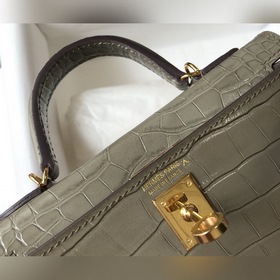 Hermès Имитация крокодила Кожаная сумка Импортная кожа с тиснение