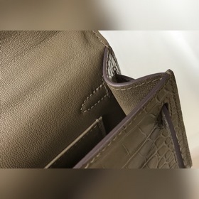 Hermès Имитация крокодила Кожаная сумка Импортная кожа с тиснение