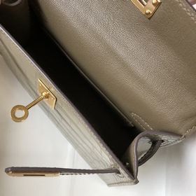 Hermès Имитация крокодила Кожаная сумка Импортная кожа с тиснение