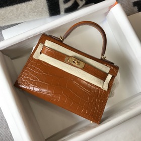 Hermès Имитация крокодила Кожаная сумка Импортная кожа с тиснение