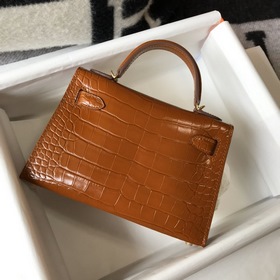 Hermès Имитация крокодила Кожаная сумка Импортная кожа с тиснение