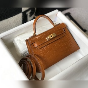 Hermès Имитация крокодила Кожаная сумка Импортная кожа с тиснение