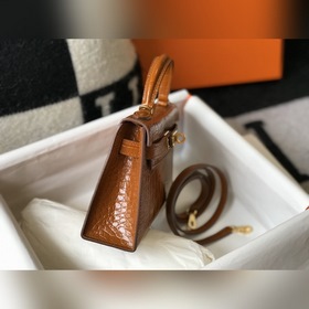 Hermès Имитация крокодила Кожаная сумка Импортная кожа с тиснение
