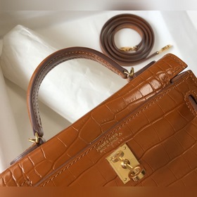 Hermès Имитация крокодила Кожаная сумка Импортная кожа с тиснение