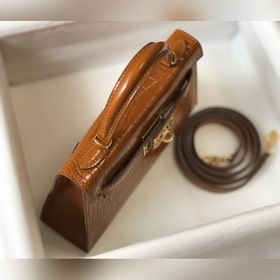 Hermès Имитация крокодила Кожаная сумка Импортная кожа с тиснение