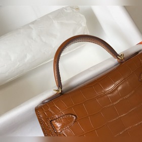 Hermès Имитация крокодила Кожаная сумка Импортная кожа с тиснение