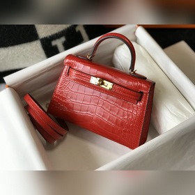 Hermès Имитация крокодила Кожаная сумка Импортная кожа с тиснение