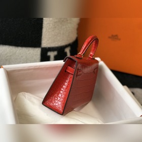 Hermès Имитация крокодила Кожаная сумка Импортная кожа с тиснение