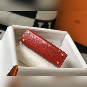Hermès Имитация крокодила Кожаная сумка Импортная кожа с тиснение
