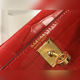 Hermès Имитация крокодила Кожаная сумка Импортная кожа с тиснение