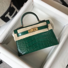 Hermès Имитация крокодила Кожаная сумка Импортная кожа с тиснение