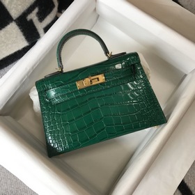 Hermès Имитация крокодила Кожаная сумка Импортная кожа с тиснение