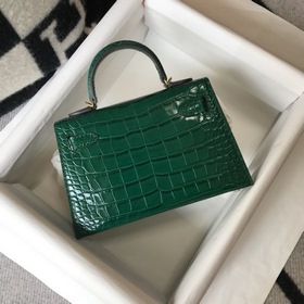 Hermès Имитация крокодила Кожаная сумка Импортная кожа с тиснение