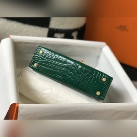 Hermès Имитация крокодила Кожаная сумка Импортная кожа с тиснение