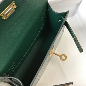Hermès Имитация крокодила Кожаная сумка Импортная кожа с тиснение