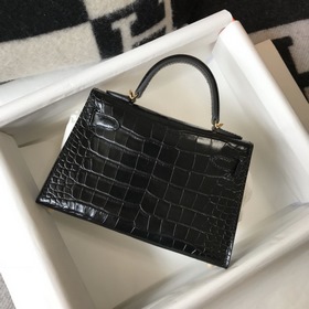 Hermès Имитация крокодила Кожаная сумка Импортная кожа с тиснение