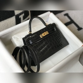 Hermès Имитация крокодила Кожаная сумка Импортная кожа с тиснение