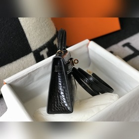 Hermès Имитация крокодила Кожаная сумка Импортная кожа с тиснение
