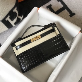 Hermès Small Kelly Evening Bag Clutch Bag Золотая застежка Текст