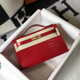 Hermès Small Kelly Evening Bag Clutch Bag Золотая застежка Текст