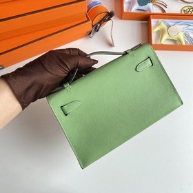 Hermès Mini Kelly Pochette Сумка из кожи Epsom, цвет авокадо, сер