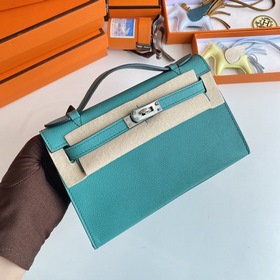 Hermès Mini Kelly Pochette сумка кожа Epsom U1 Верона зеленый с