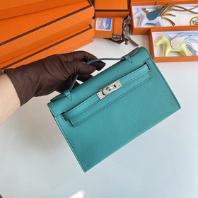 Hermès Mini Kelly Pochette сумка кожа Epsom U1 Верона зеленый с