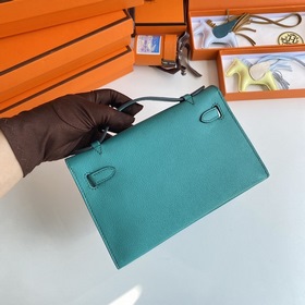 Hermès Mini Kelly Pochette сумка кожа Epsom U1 Верона зеленый с