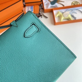 Hermès Mini Kelly Pochette сумка кожа Epsom U1 Верона зеленый с