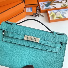 Hermès Mini Kelly Pochette сумка кожа Epsom U1 Верона зеленый с