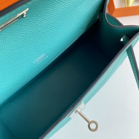 Hermès Mini Kelly Pochette сумка кожа Epsom U1 Верона зеленый с