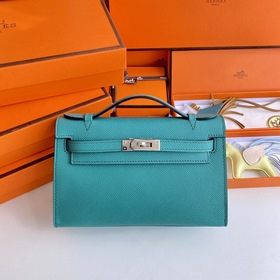 Hermès Mini Kelly Pochette сумка кожа Epsom U1 Верона зеленый с