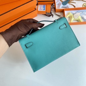 Hermès Mini Kelly Pochette Сумка Кожа Epsom U1 Верона зеленая З