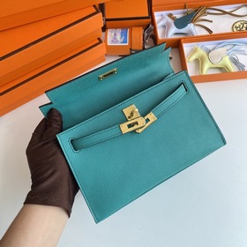 Hermès Mini Kelly Pochette Сумка Кожа Epsom U1 Верона зеленая З