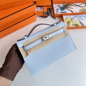 Hermès Mini Kelly Pochette сумка-клатч из кожи Epsom T0, синий се