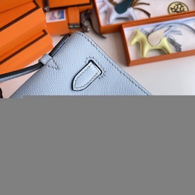 Hermès Mini Kelly Pochette сумка-клатч из кожи Epsom T0, синий се