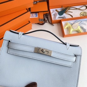 Hermès Mini Kelly Pochette сумка-клатч из кожи Epsom T0, синий се