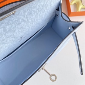 Hermès Mini Kelly Pochette сумка-клатч из кожи Epsom T0, синий се