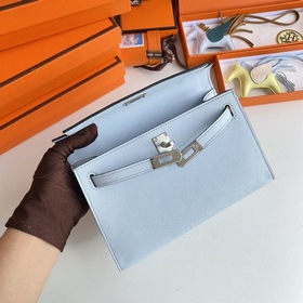 Hermès Mini Kelly Pochette сумка-клатч из кожи Epsom T0, синий се
