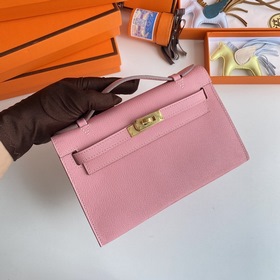 Hermès Mini Kelly Pochette сумка epsom кожа, молочный цвет, золо