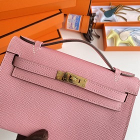 Hermès Mini Kelly Pochette сумка epsom кожа, молочный цвет, золо