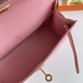 Hermès Mini Kelly Pochette сумка epsom кожа, молочный цвет, золо